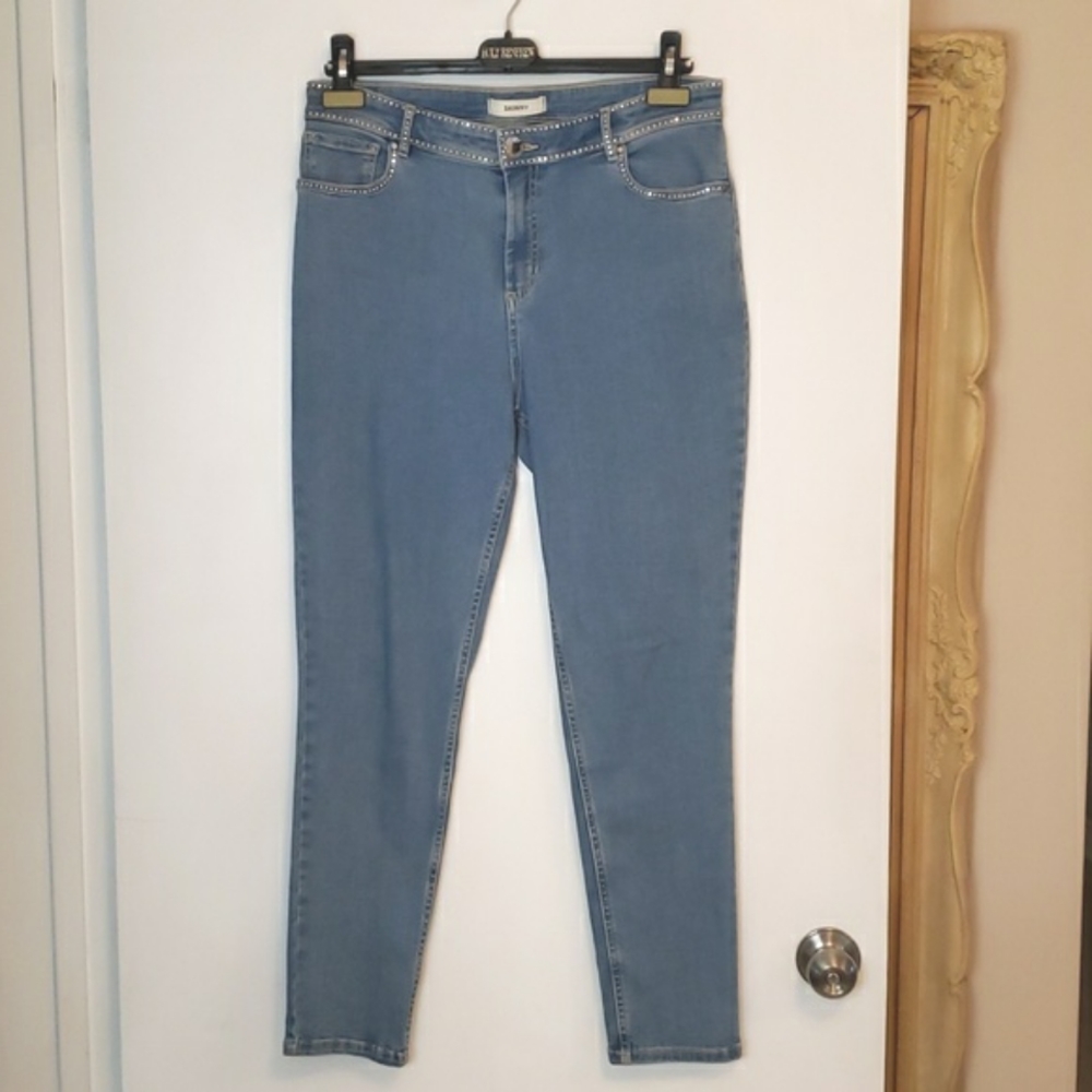 Marks & Spencer Per Una Skinny Jeans 10 EUC crystal embellished